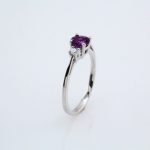 14K White Natural Amethyst & .08 CTW Natural Diamond Ring - 68754