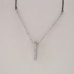 14K White .05 CTW Natural Diamond Bar 16-18" Necklace - 652218