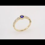 14K Yellow Natural Blue Sapphire & 1/2 CTW Diamond Ring - 653472