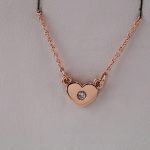 14K Rose .03 CTW Natural Diamond Heart 16" Necklace - 86335