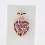 14K Rose Natural Rose de France Heart Pendant - 69624