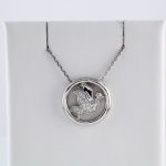 Sterling Silver 1/8 CTW Natural Diamond Dove Circle 18" Necklace - 650245