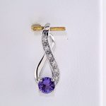 14K White Natural Tanzanite & .04 CTW Diamond Pendant - 69662