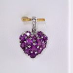 14K White Natural Amethyst & .01 CTW Natural Diamond Heart Pendant - 651447