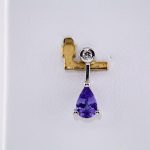 14K White Natural Tanzanite & .025 CTW Natural Diamond Pendant - 69660