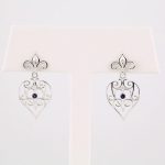 Sterling Silver & 14K White Natural Blue Sapphire & .04 CTW Natural Diamond Earrings - 85596