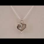 14K White .02 CT Natural Diamond Heart Pendant - 60734