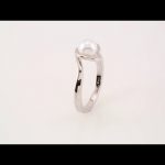 Sterling Silver Cultured White Freshwater Pearl Ring - 6481