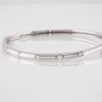 14K White 1/4 CTW Natural Diamond Bangle 6" Bracelet - 65101