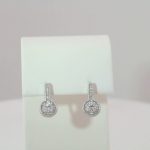 14K White 5/8 CTW Natural Diamond Halo-Style Dangle Earrings - 86629