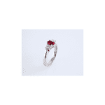 14K White Natural Ruby & 3/8 CTW Natural Diamond Ring - 61466