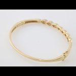 14K Yellow 1/4 CTW Natural Diamond Bangle 6 1/2" Bracelet - 60889