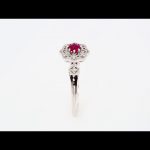 Platinum Natural Ruby & 1/10 CTW Natural Diamond Ring - 71781