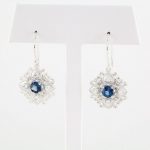 14K White Natural London Blue Topaz & 1/2 CTW Natural Diamond Earrings - 85373