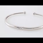 14K White 1/6 CTW Natural Diamond Hinged Cuff 7" Bracelet - 652235