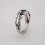 14K White Natural Aquamarine & 1/4 CTW Natural Diamond Ring - 71919