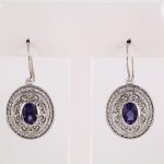 14K White Natural Iolite & 1/3 CTW Natural Diamond Earrings - 85705