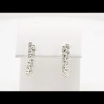 Platinum 1/3 CTW Natural Diamond Bezel-Set Bar Earrings - 86934