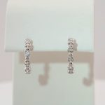 Platinum 3/8 CTW Natural Diamond Beaded Hoop Earrings - 86685