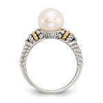 Shey Couture Sterling Silver with 14K Accent Antiqued 8mm Freshwater Cultured Pearl Ring