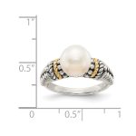 Shey Couture Sterling Silver with 14K Accent Antiqued 8mm Freshwater Cultured Pearl Ring