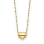 14k Polished Heart 16.5in Necklace