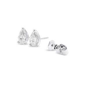 1.547 Ctw Pear Diamond Stud Earrings