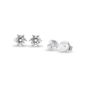 2.058 Ctw Round Diamond Stud Earrings