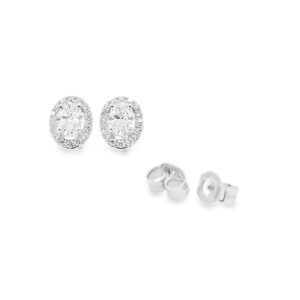 1.011 Ctw Oval Diamond Stud Earrings