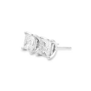 2.083 Ctw Princess Diamond Stud Earrings