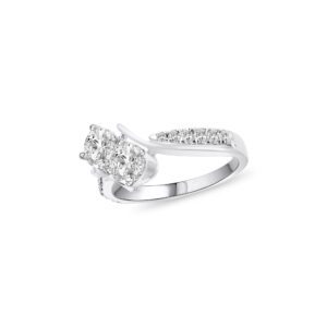 Diamond Two Stone Pave Engagement Ring