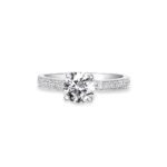 1.361 Ctw Round Diamond Pave Engagement Ring- Personalized Elegance