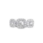 1.353 Ctw Round Diamond Triple Halo Ring