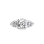 1.499 CTW Cushion Diamond Halo Engagement Ring -14K White Gold