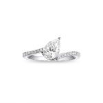 Enchanting 0.922 Ctw Pear Diamond Pavé Engagement Ring - Love in Every Sparkle!