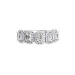 1.865 Ctw Round Diamond Half Eternity Halo Ring | Radiant Beauty at Neptunes Blvd Jewelry