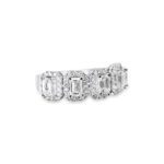 1.865 Ctw Round Diamond Half Eternity Halo Ring | Radiant Beauty at Neptunes Blvd Jewelry