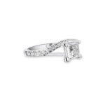 1.288 CTW Princess Diamond Tension Pave Engagement Ring - 14K White Gold