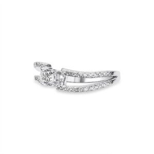 0.516 Ctw Round Diamond Pave Split Shank Ring