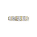 Charming 0.486 Ctw Round Diamond Vintage-Inspired Multi-Cluster Band - Timeless Beauty!