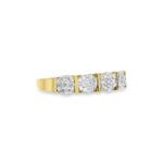 Charming 0.486 Ctw Round Diamond Vintage-Inspired Multi-Cluster Band - Timeless Beauty!