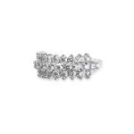 Round Diamond Triple Row Ring