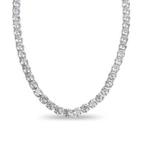 Round Diamond Tennis Necklace