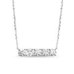 0.972 Ctw Round Diamond Bar Necklace