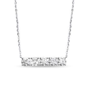 0.972 Ctw Round Diamond Bar Necklace