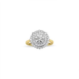 1.379 Ctw Round Diamond Double Halo Ring