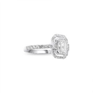 Pave Halo Engagement Ring