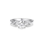 Exquisite 1.483 Ctw Princess, Marquise Diamond Leaf Accent Engagement Ring | Neptunes Blvd Jewelry