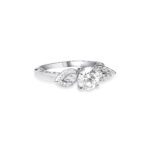 Marquise Diamond Leaf Accent Engagement Ring