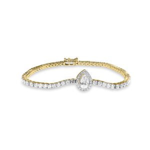 Diamond Pear-Shaped Halo Tennis bracelet